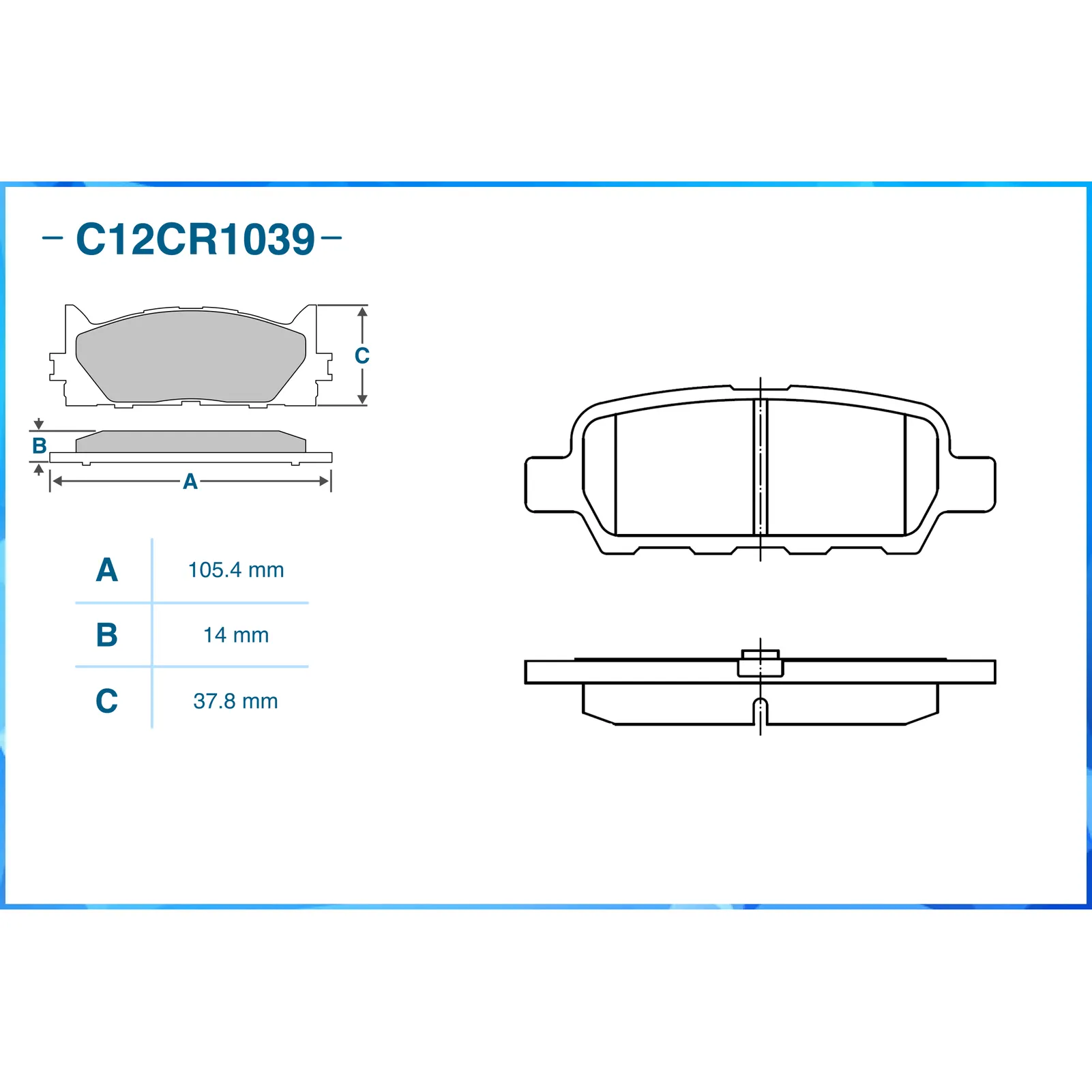 Колодки задние CWORKS C12CR1039
