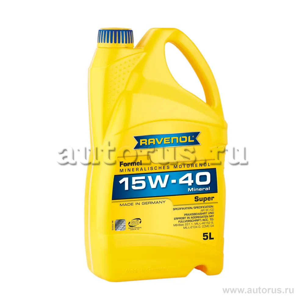 Моторное масло RAVENOL Formel Super SAE 15W-40 SF-CD (5л) new 1113115-005 (4014835724754)