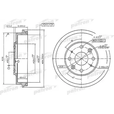 Барабан тормозной задн MAZDA: 323 C IV 89-94, 323 C V 94-98, 323 F I PATRON PDR1546