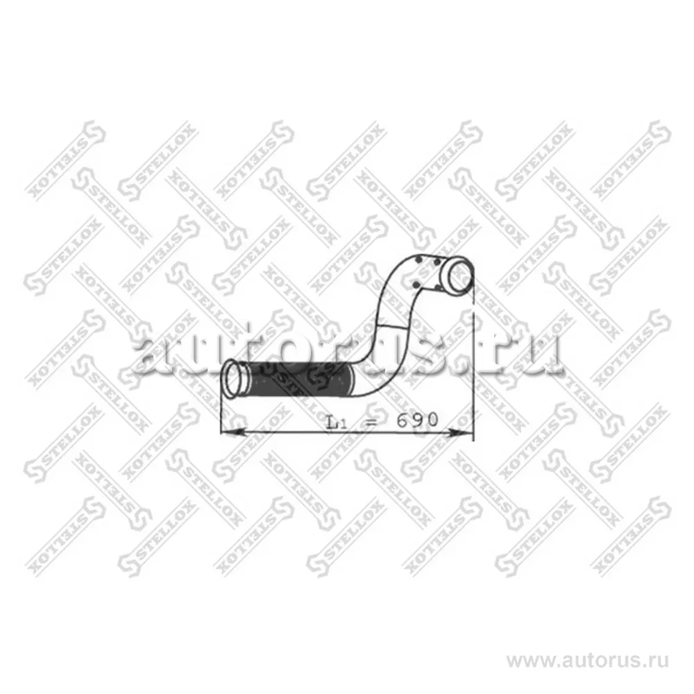 Труба глушителя приемная 2-изг. с гофрой RVI PREMIUM Euro III dCi 6 STELLOX 82-03765-SX