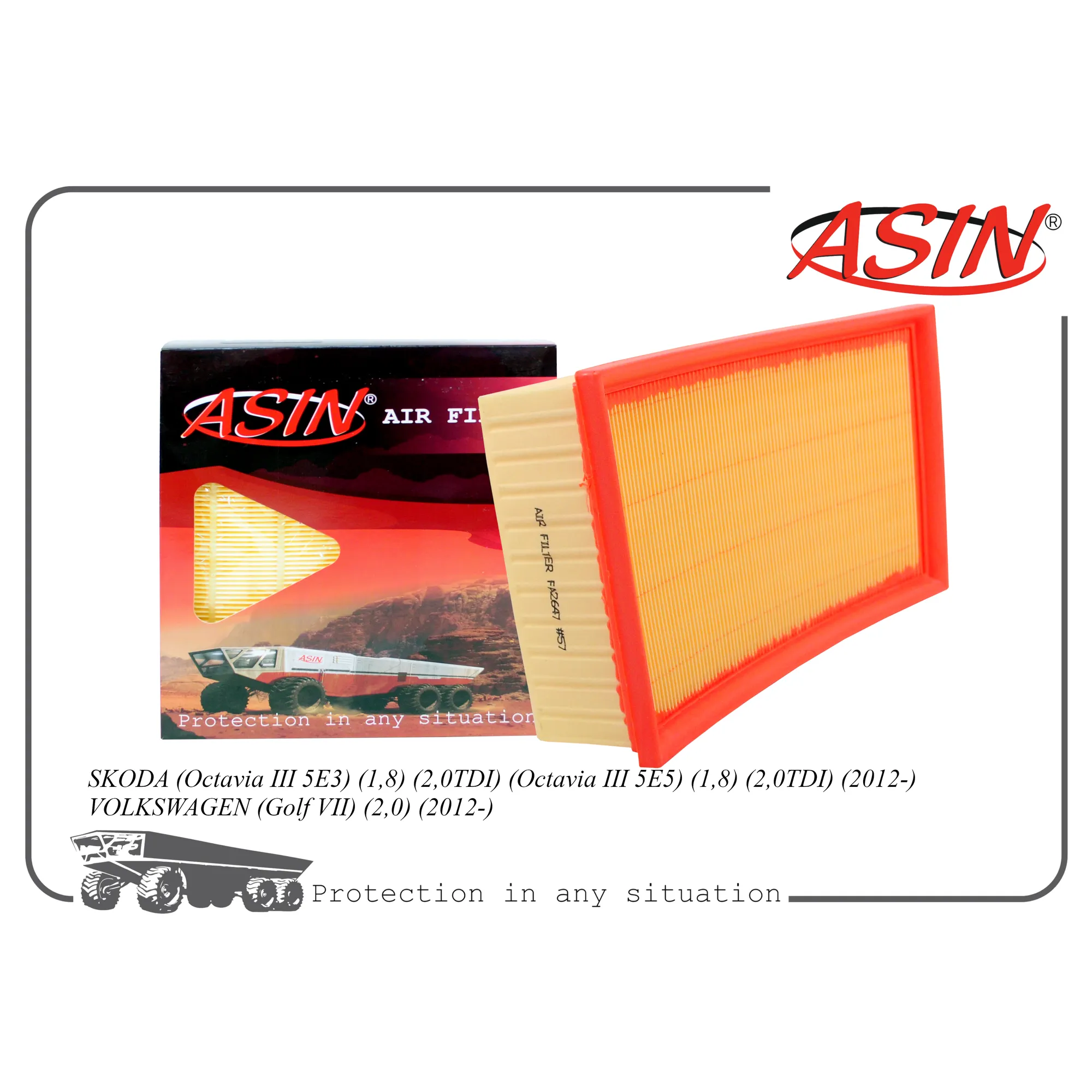 Фильтр воздушный 5Q0129620B/ASIN.FA2647 ASIN ASIN ASINFA2647