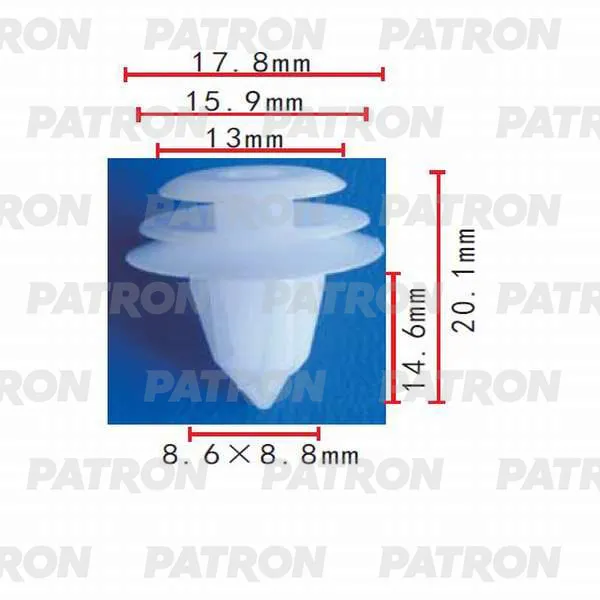 Клипса пластмассовая GM, Lexus, Mitsubishi, Toyota применяемость: внутр PATRON P37-0281