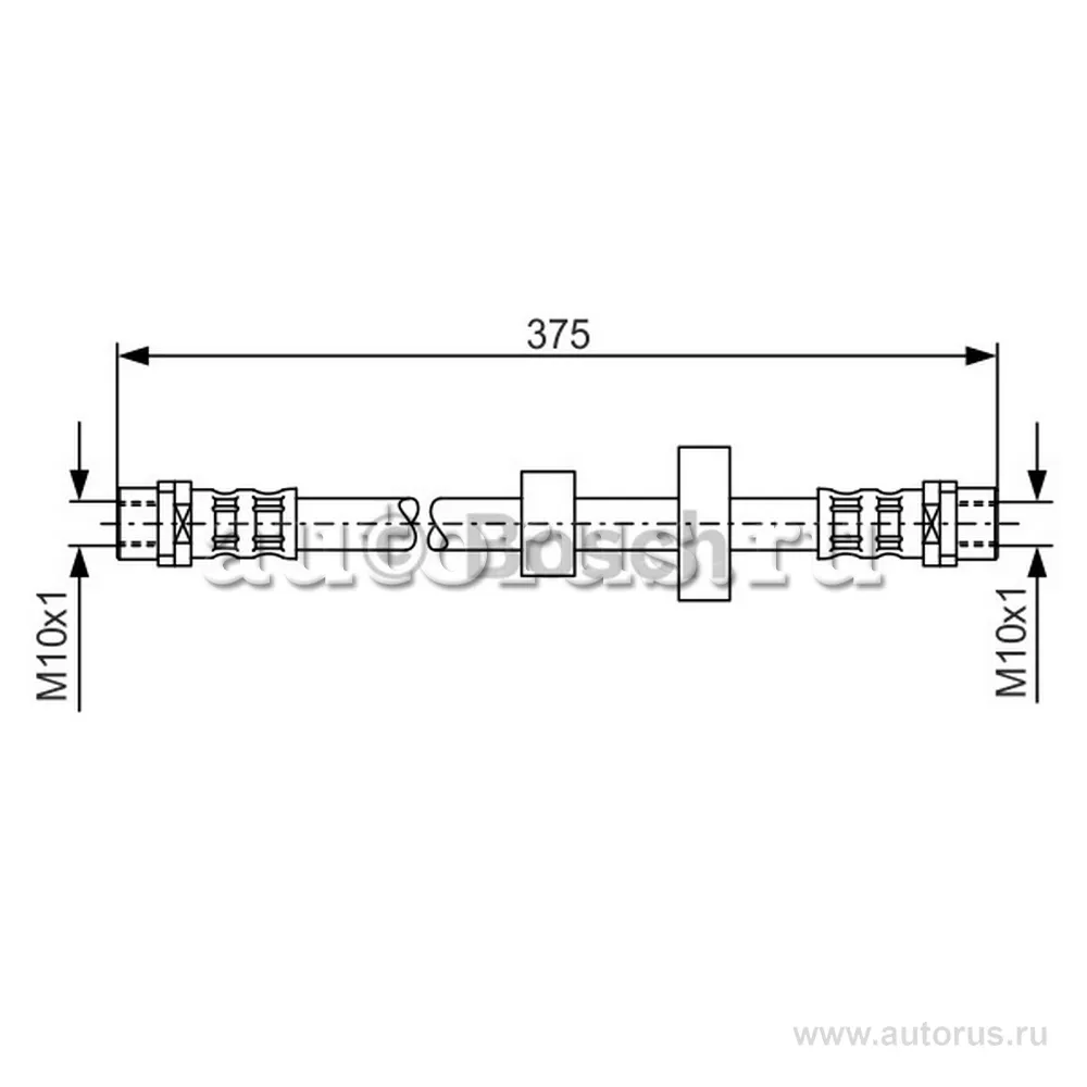 Шланг тормозной передний L 375 VW T4 95 03 BOSCH 1 987 476 698