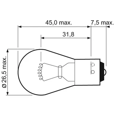 Лампа 12V PY21W 21W VALEO 1 шт. картон 032 203