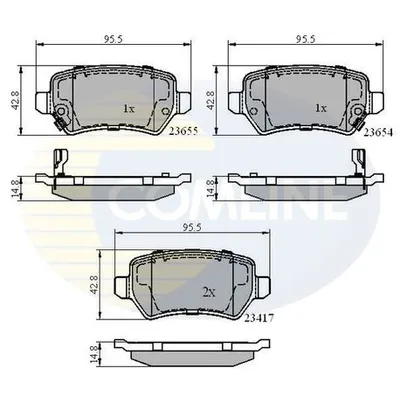КОЛОДКИ ЗАД OPL ASTRA G/H/MERIVA/ZAFIRA 98- COMLINE CBP31551