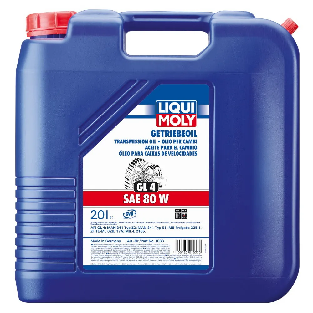 Масло трансмиссионное Getrieb. 80W GL-4 (20л) LIQUI MOLY 1033