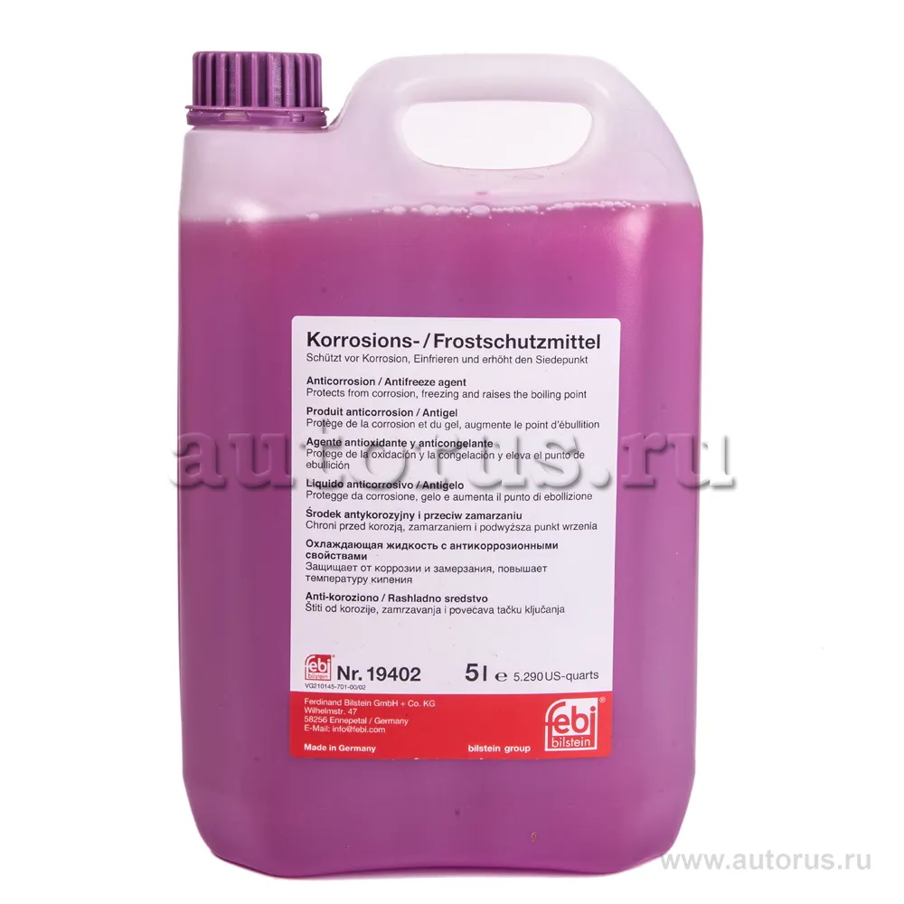 Антифриз FEBI Korrosions-Frostschutzmittel G12+ концентрат фиолетовый 5 л 19402