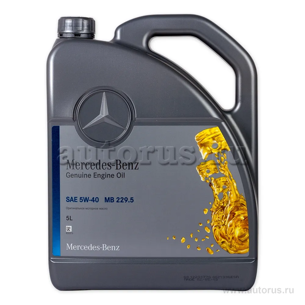 Масло моторное MERCEDES-BENZ МВ 229.5 5W-40 синтетическое 5 л A000 989 79 02 13 BIFR
