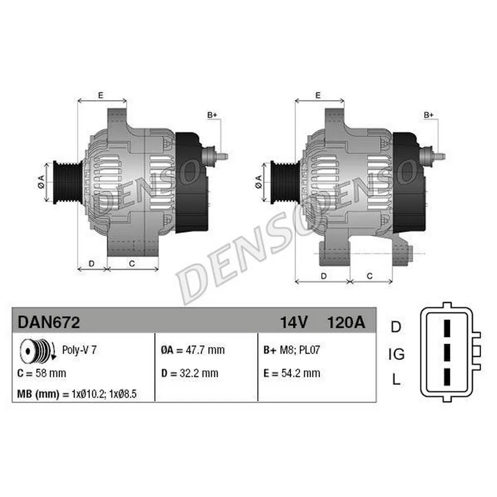 Генератор DENSO DAN672