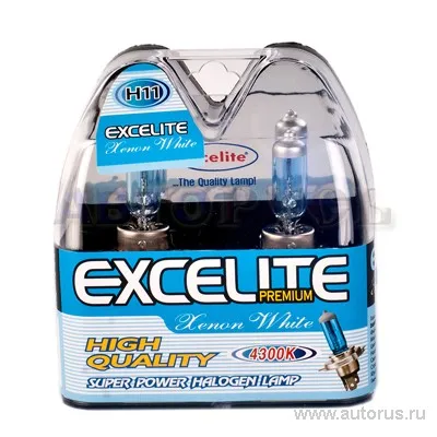 Лампа 12V H11 55W +80% EXCELITE Premium 2 шт. DUOBOX EXCELITE H11