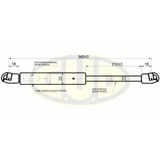 Амортизатор багажника ren espace iii (je) 11/96-10/02 800n l560/210mm G.U.D GGS020476