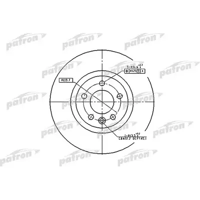 Диск тормозной передний VW:MULTIVAN V 04.03-, TRANSPORTER V C бортов PATRON PBD4309