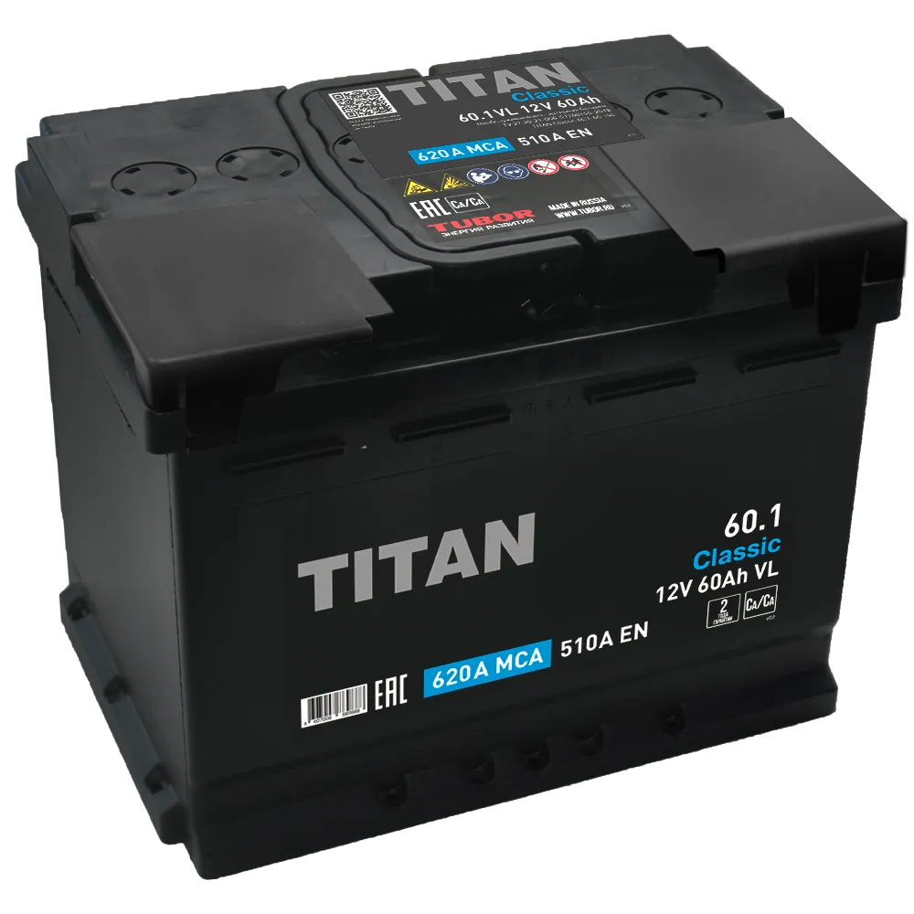 Аккумулятор TITAN Classic 60 А/ч Прямая L+ 242x175x190 EN510 А