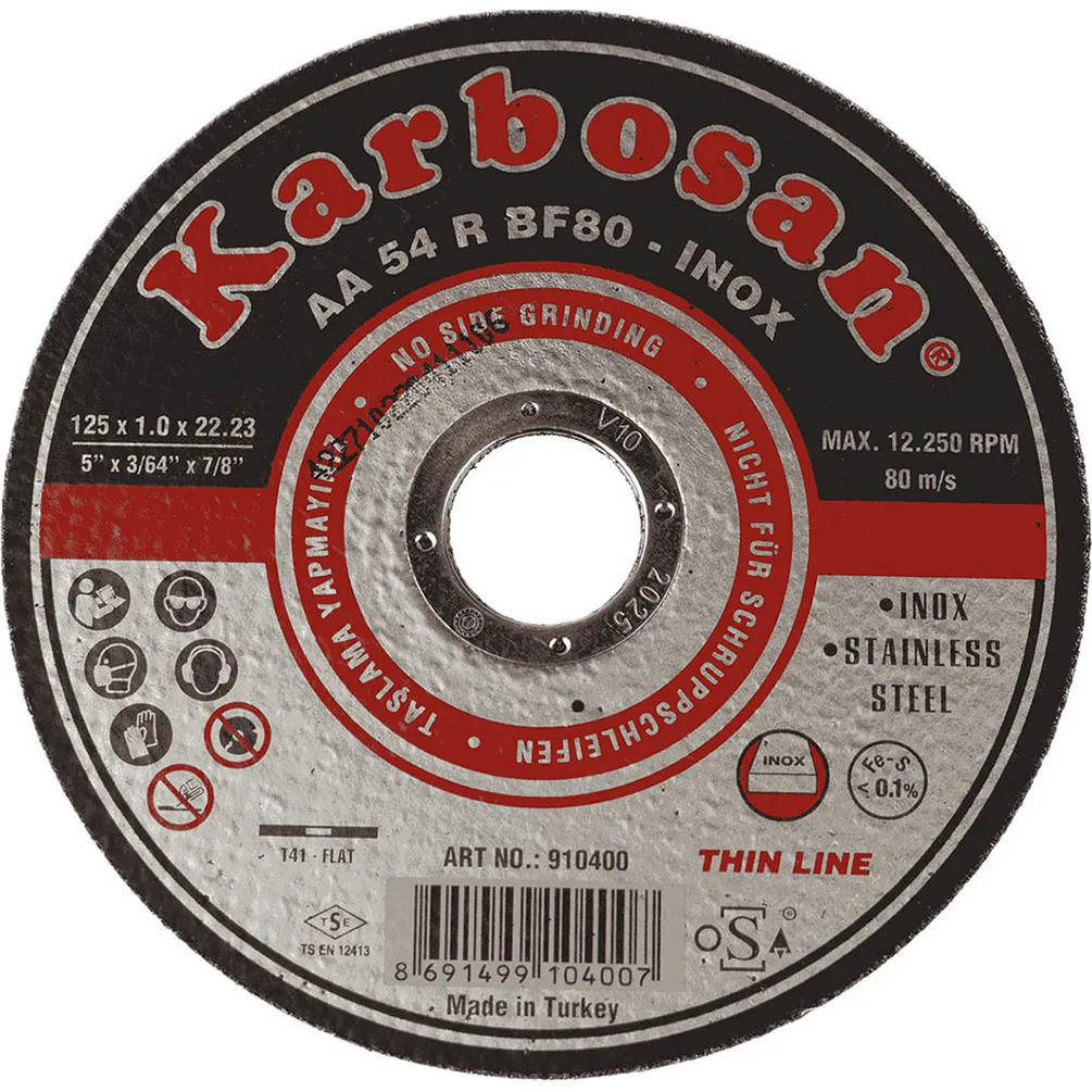 Диск отрезной по металлу Karbosan (125х1х22) Inox (Арт.910400) KARBOSAN KAR-910400