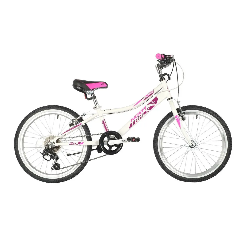 Велосипед 20 хардтейл Novatrack Alice 6.V (2021) количество скоростей 6 рама сталь 12 белый