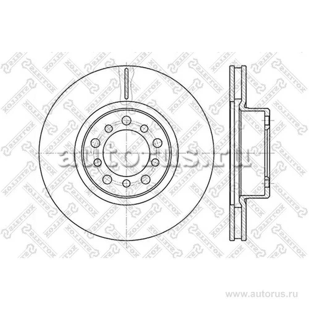 Диск тормозной передний MB W126 2.6-5.6 85-91 STELLOX 60203324V_SX