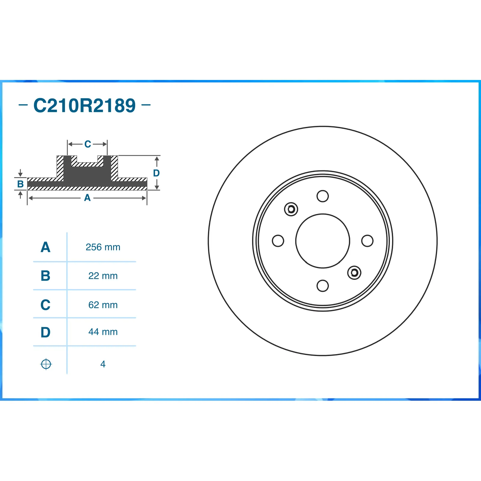 Диск тормозной передний CWORKS C210R2189