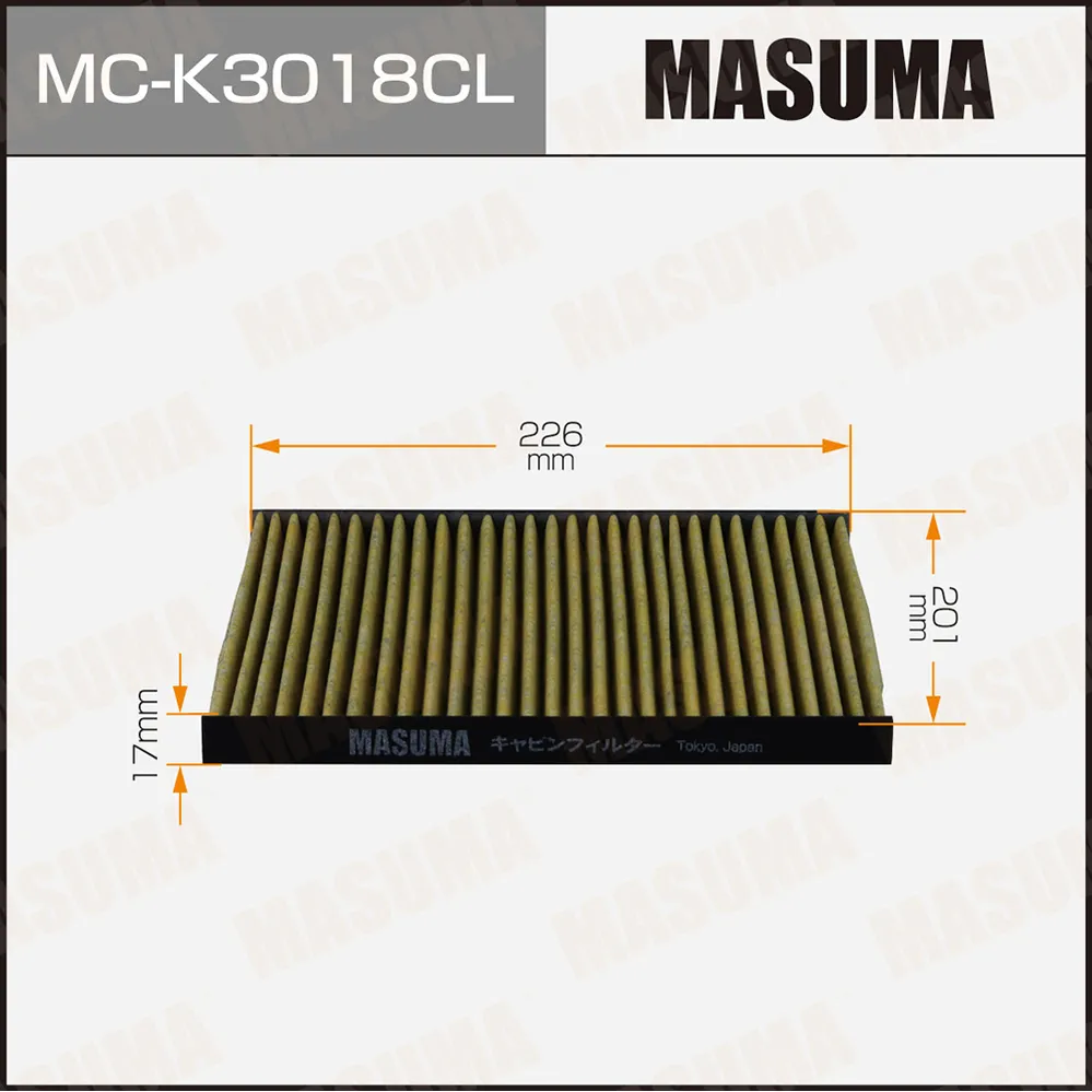 Фильтр салонный угольный MASUMA MCK3018CL