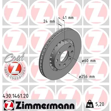 Диск тормозной OPEL COAT Z ZIMMERMANN 430.1461.20