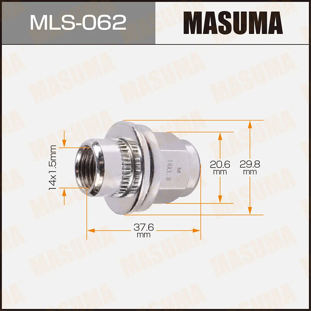 Гайка колесная M14x1.5(R) под ключ 21 MASUMA MLS062