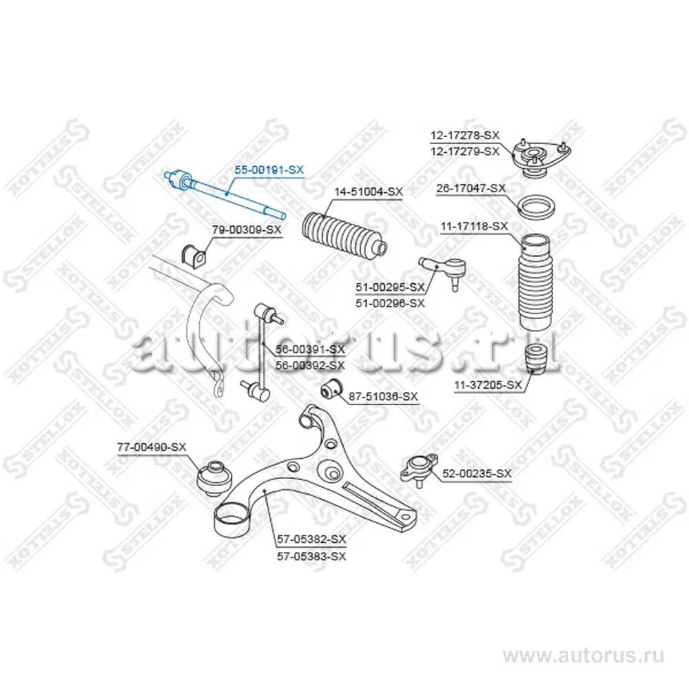 Тяга рулевая Hyundai Accent 1.4i-1.6i/1.5CRDi 06> STELLOX 55-00191-SX