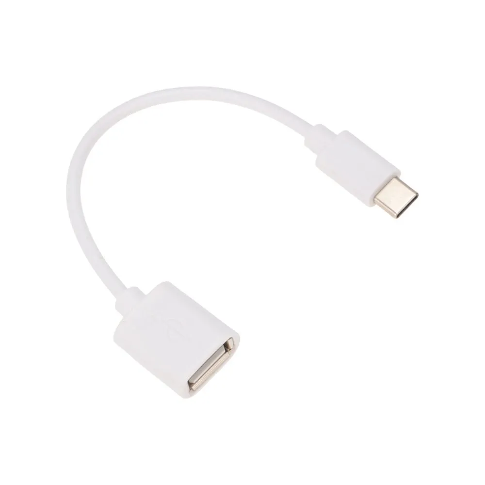 Кабель OTG Type C на USB/2,4A/PVC/white/15cm/ REXANT 18-1180