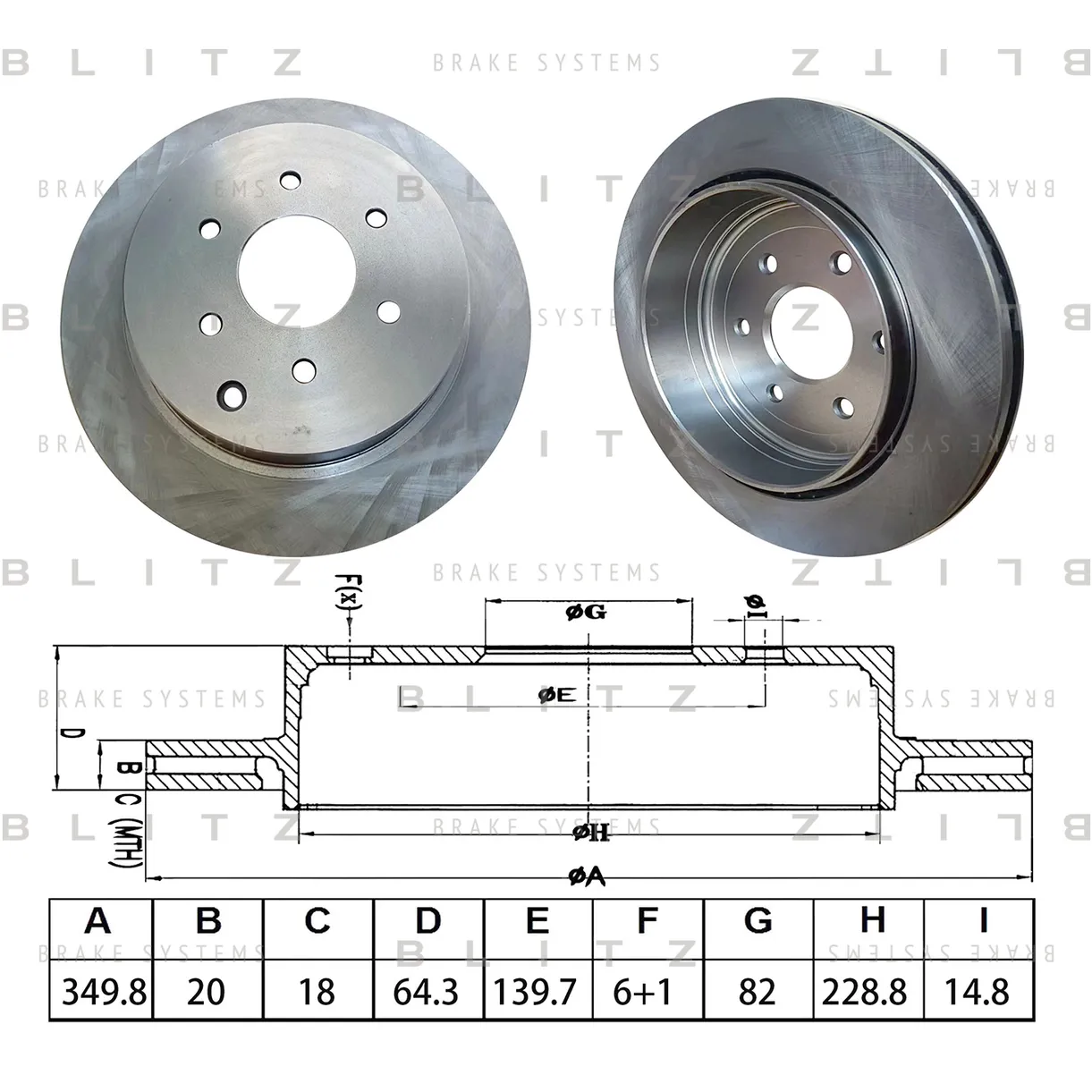 Диск тормозной задний вентилируемый INFINITI QX56 10->, NISSAN PATROL 10-> BLITZ BS0605