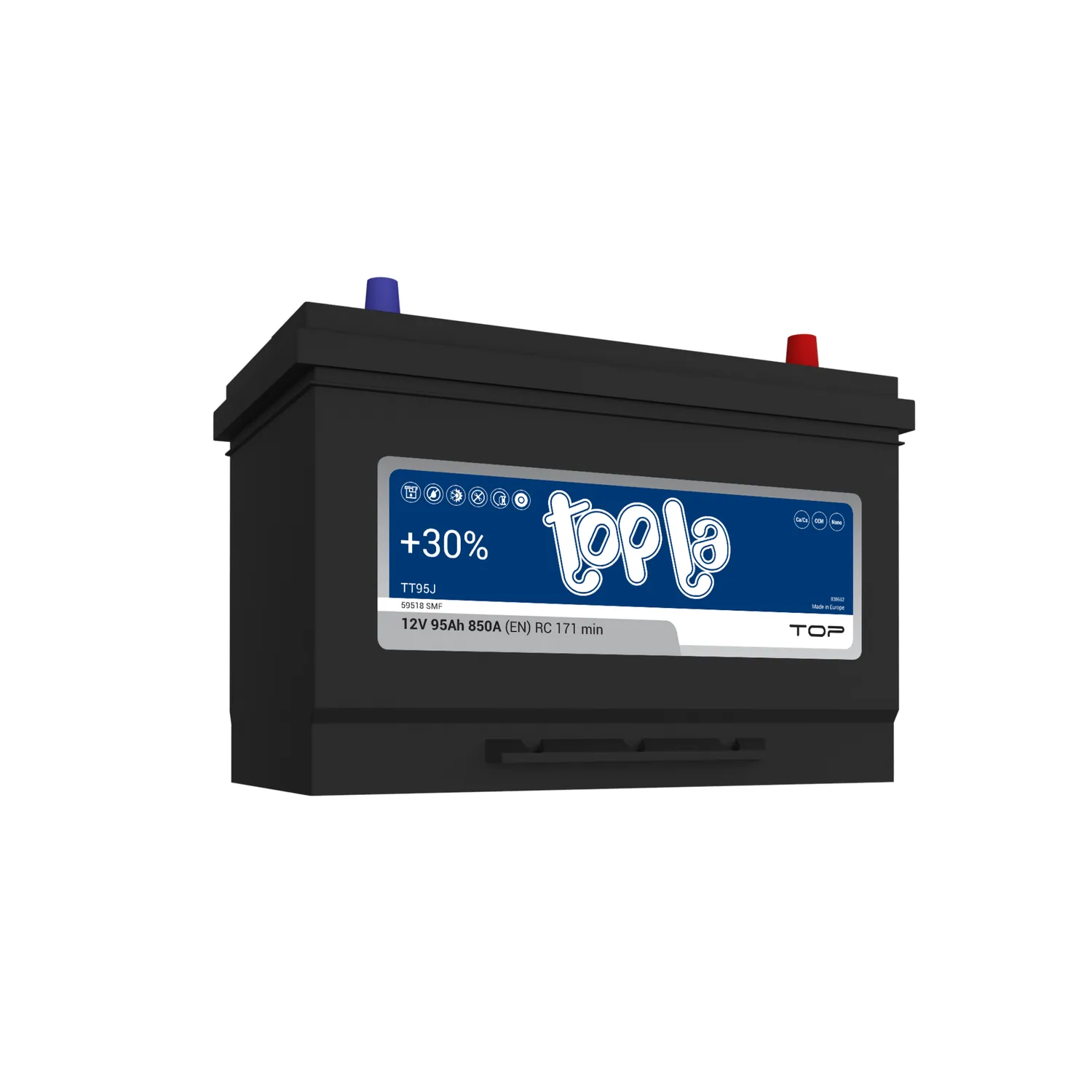 Аккумулятор TOPLA TOP JIS SMF 95 А/ч обратный R+ 306x173x200 D31 EN 850 А