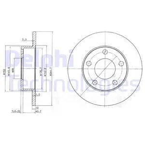 Диск тормозной задний VAG A4/A6/VW PASSAT B5 ALL QUATTRO/4MOTION/D=245MM DELPHI BG3381