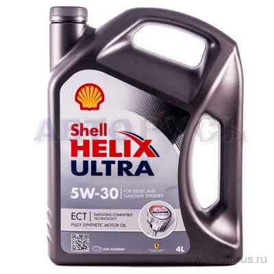 Масло моторное SHELL Helix Ultra ECT 5W-30 синтетическое 4 л 550040577