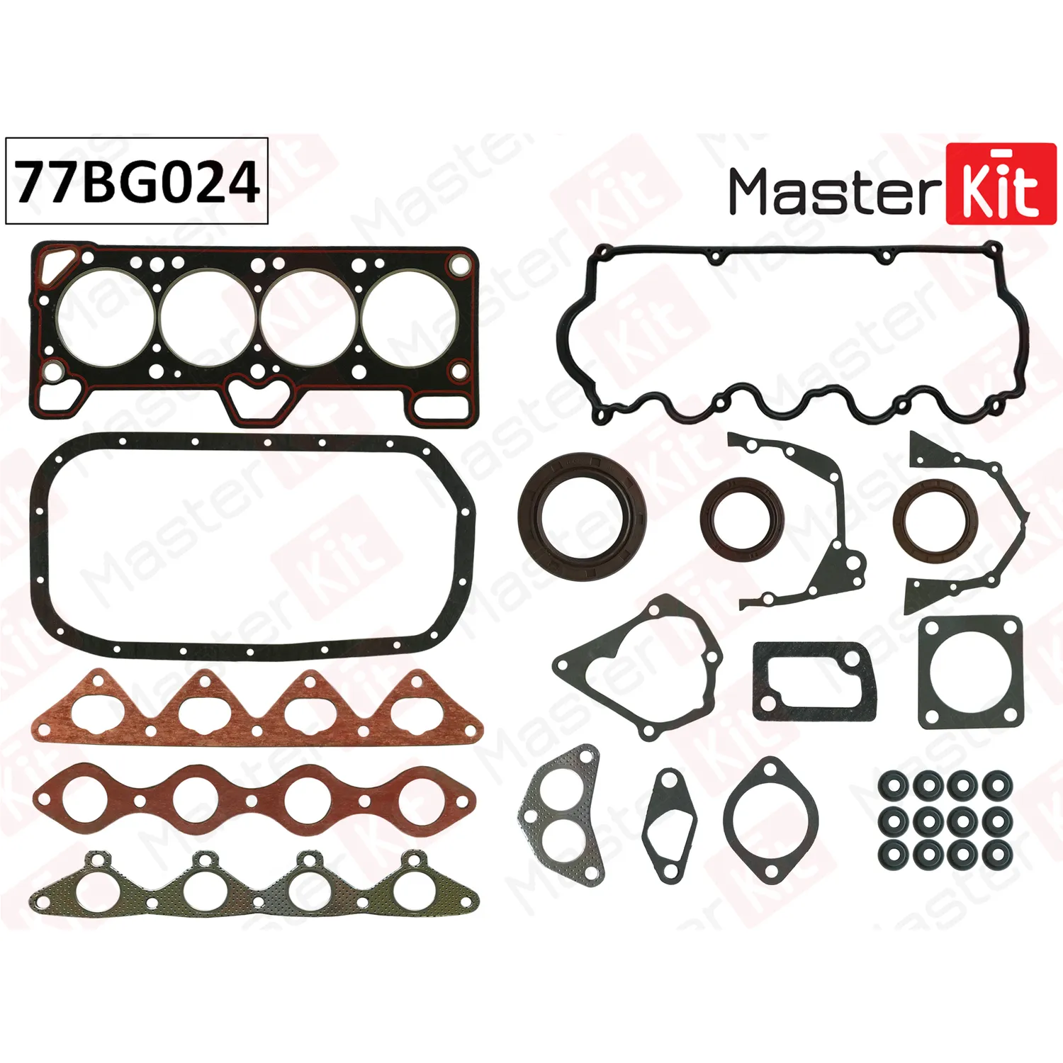 Верхний комплект прокладок ГБЦ Hyundai/Kia Accent,Elantra(SOHC) G4EB 1.5i 00- MASTERKIT 77BG024