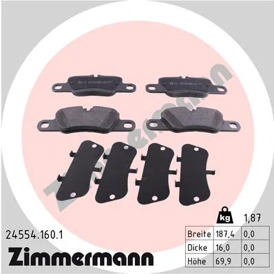 Колодки тормозные ZIMMERMANN 245541601