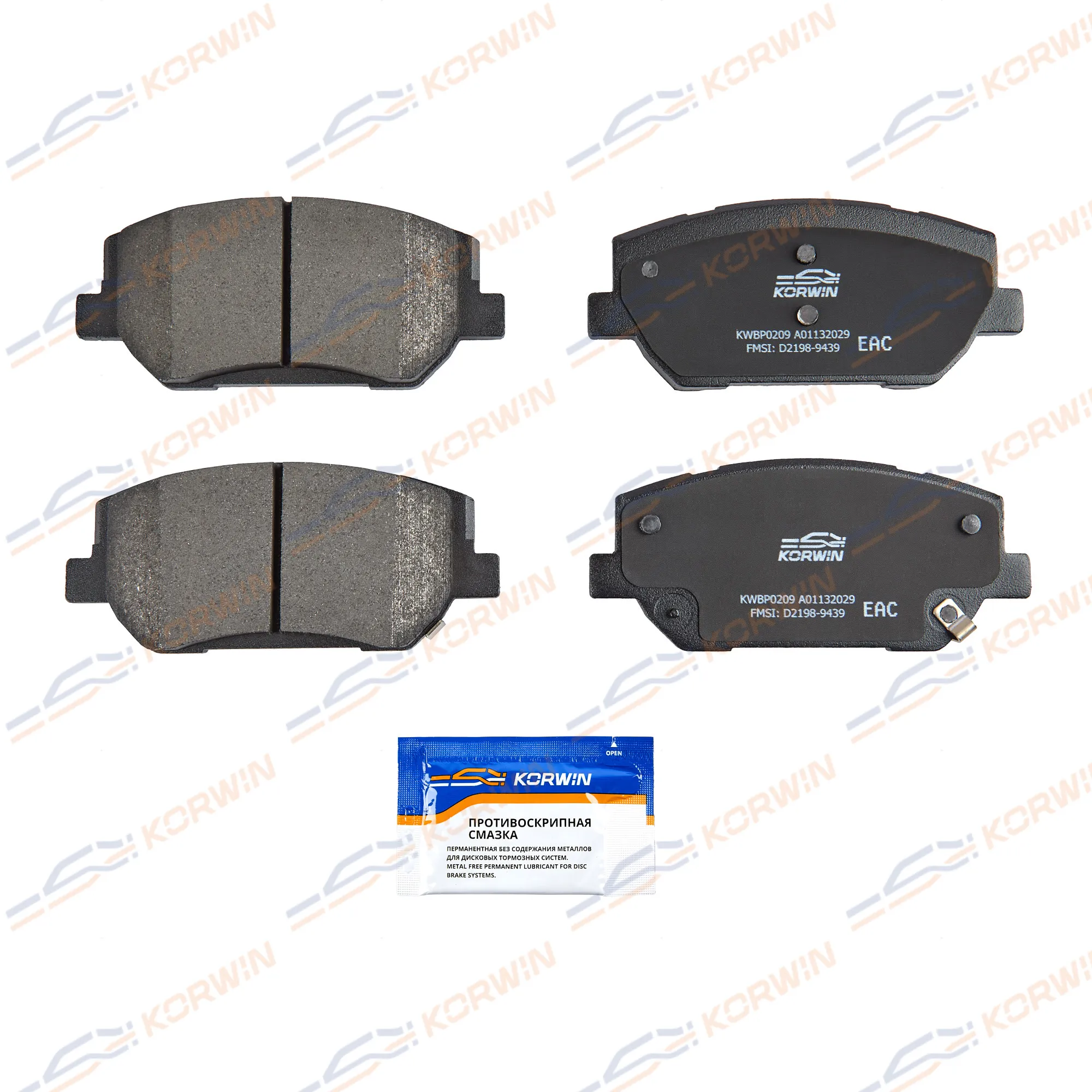 Колодки тормозные перед. Kia Optima IV (JF) 15-/Hyundai i30 (PD) 17- KORWIN KWBP0209