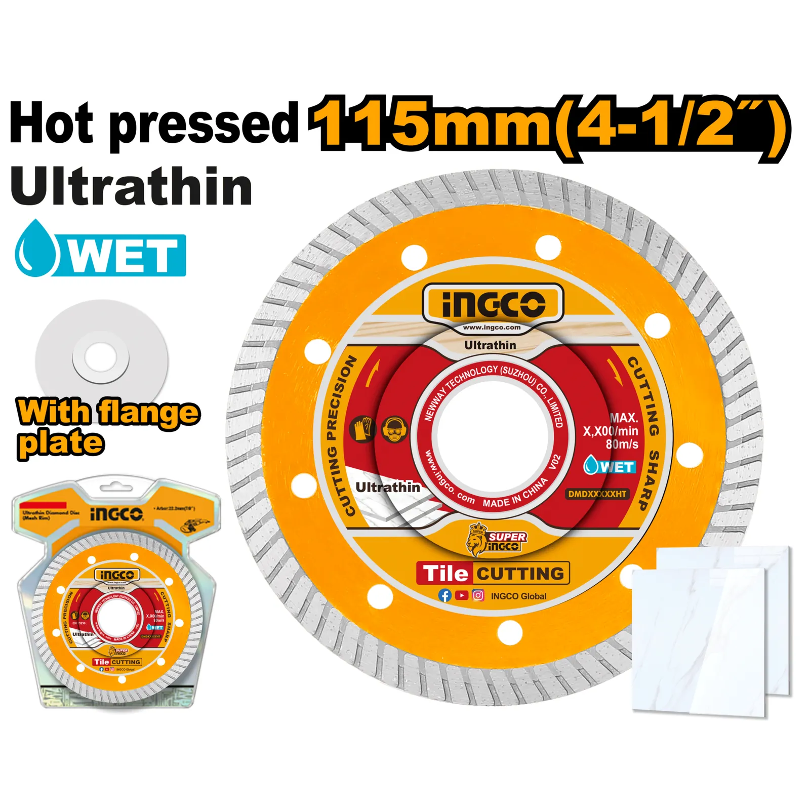 Диск алмазный ультратонкий 115 мм INGCO DMD031151HT