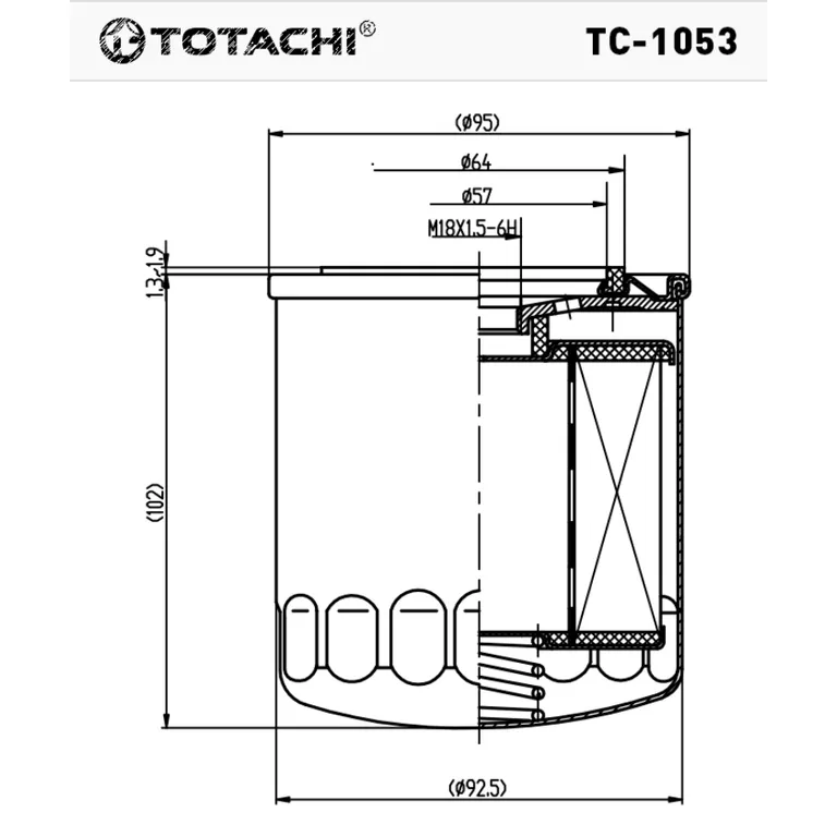 Фильтр масляный TOTACHI TC-1053 C-305 ME014838 TOTACHI TC-1053