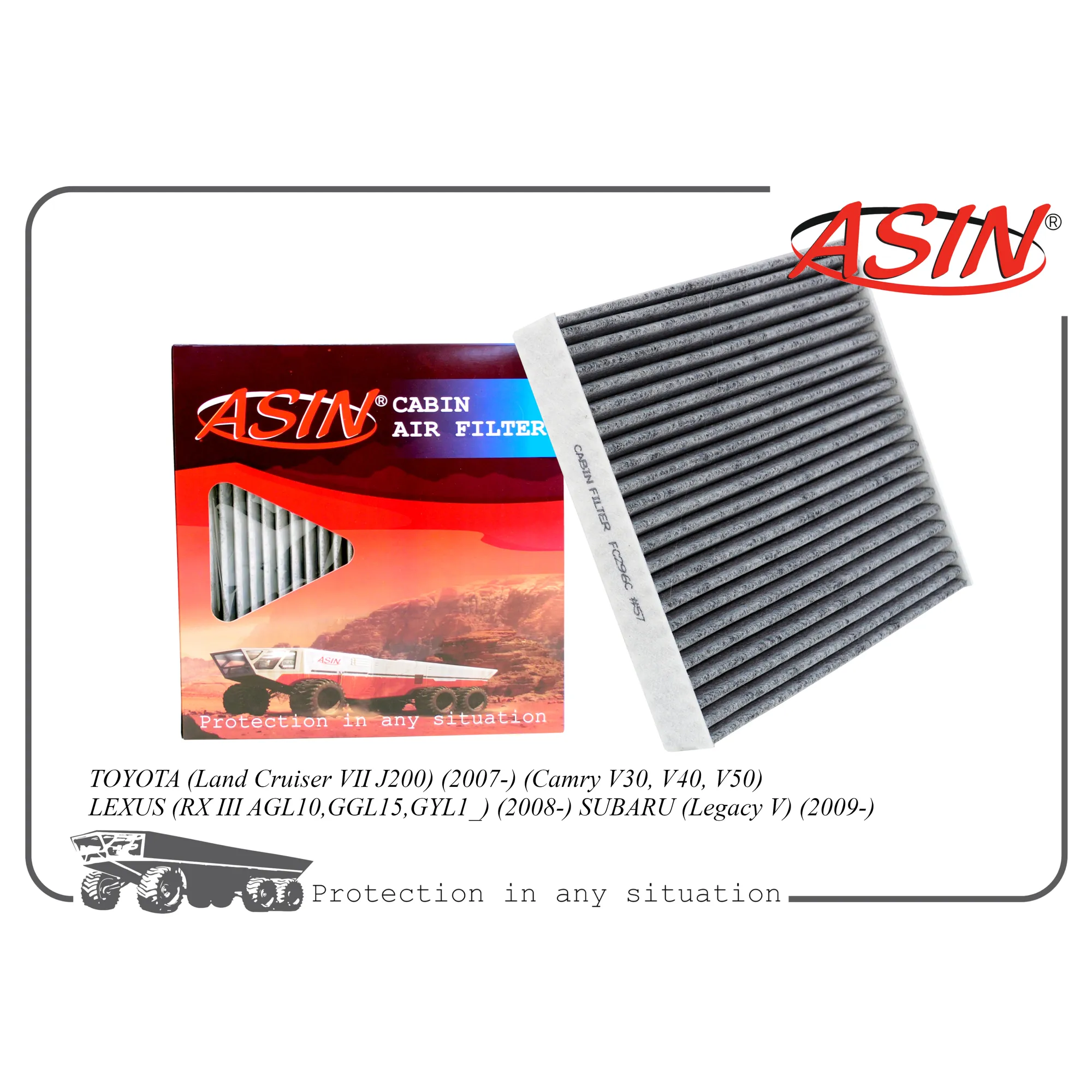 Фильтр салонный 87139-30040/ASIN.FC296C (угольный) ASIN ASIN ASINFC296C