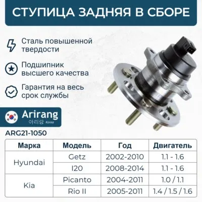 Ступица задняя в сборе с подшипником (+ABS)