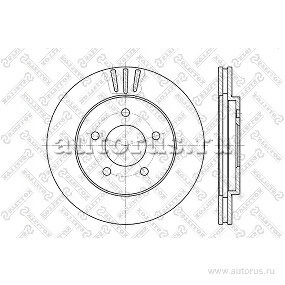 Диск тормозной передний CHRYSLER VOYAGER 2.4-3.8/2.5TD 90> STELLOX 60209301V_SX
