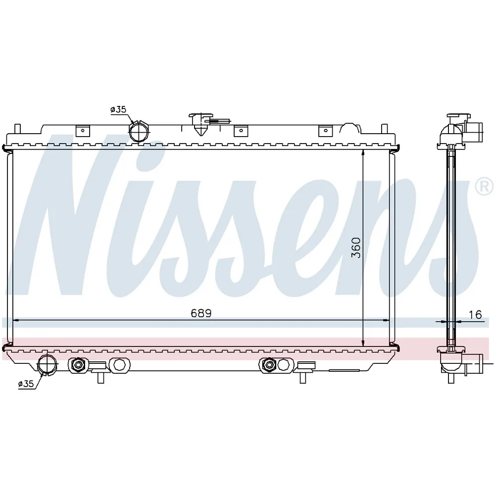 Радиатор основной NISSAN Primera P12 NISSENS 67347A