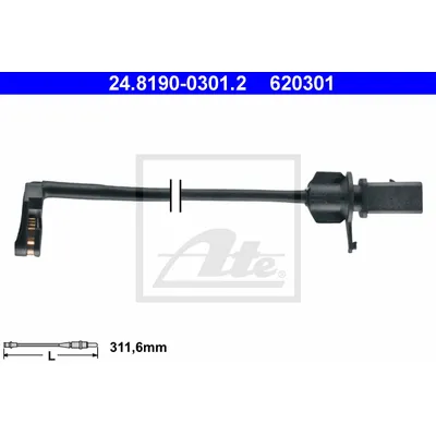 Датчик износа передних тормозных колодок AUDI A6(C7)/A7/A8 III/Q5 2008-> ATE 24.8190-0301.2