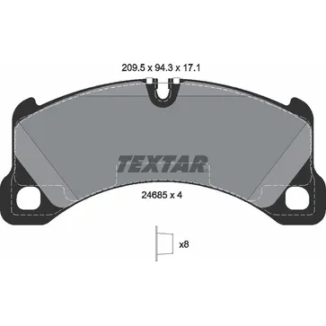 Колодки передние PORSCHE Cayenne II/VW Touareg II/Type Brembo TEXTAR 2468501