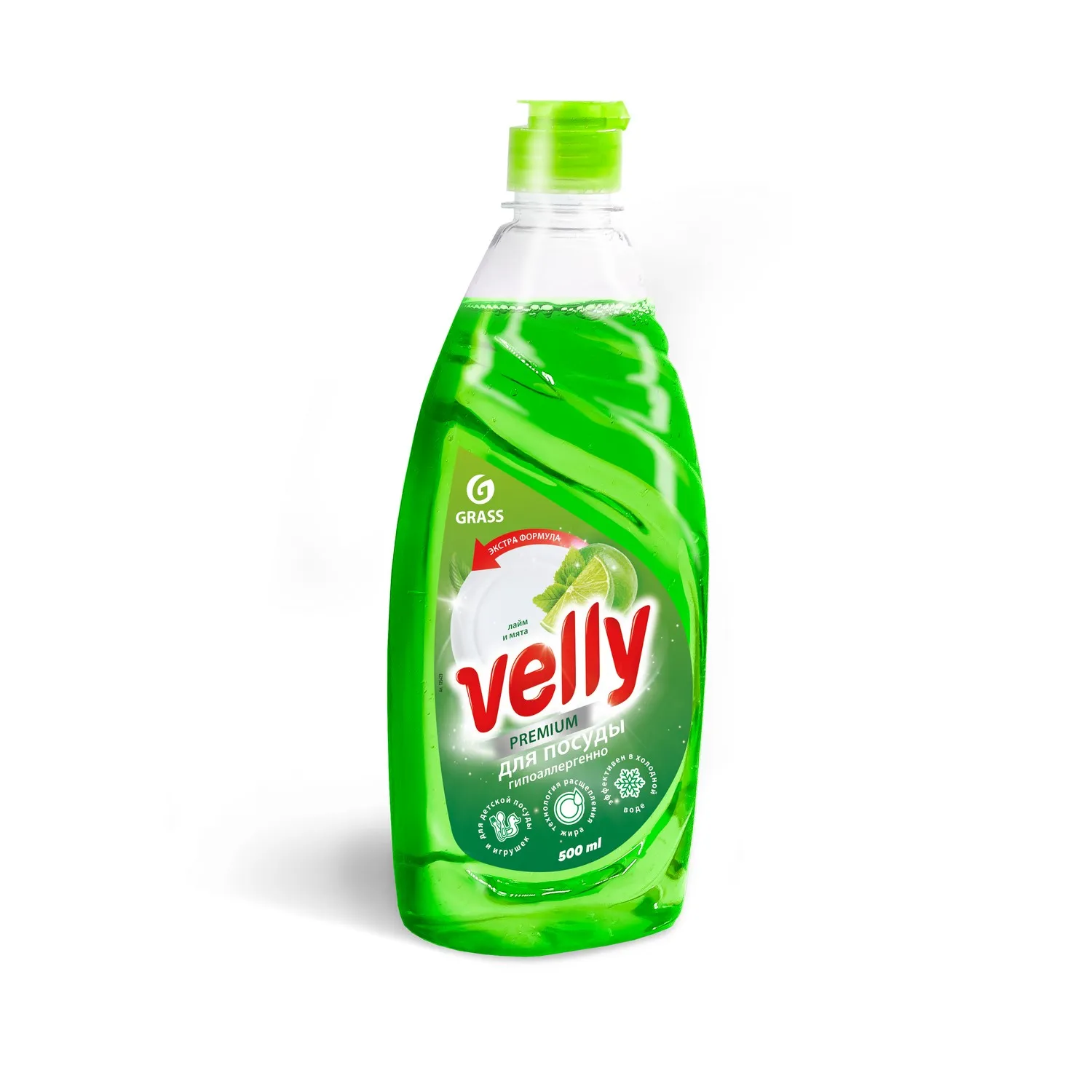 Средство для мытья посуды Velly Premium лайм и мята 500 мл. GRASS 125423