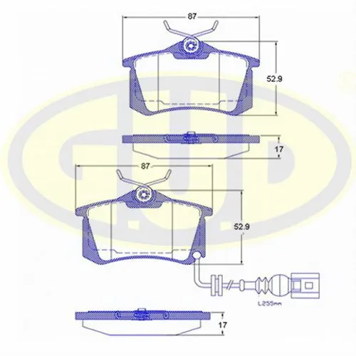 К-Т КОЛОДКИ ЗАД VW SEAT CORDOBA/IBIZA LV/SKO FABIA/VW POLO 00-