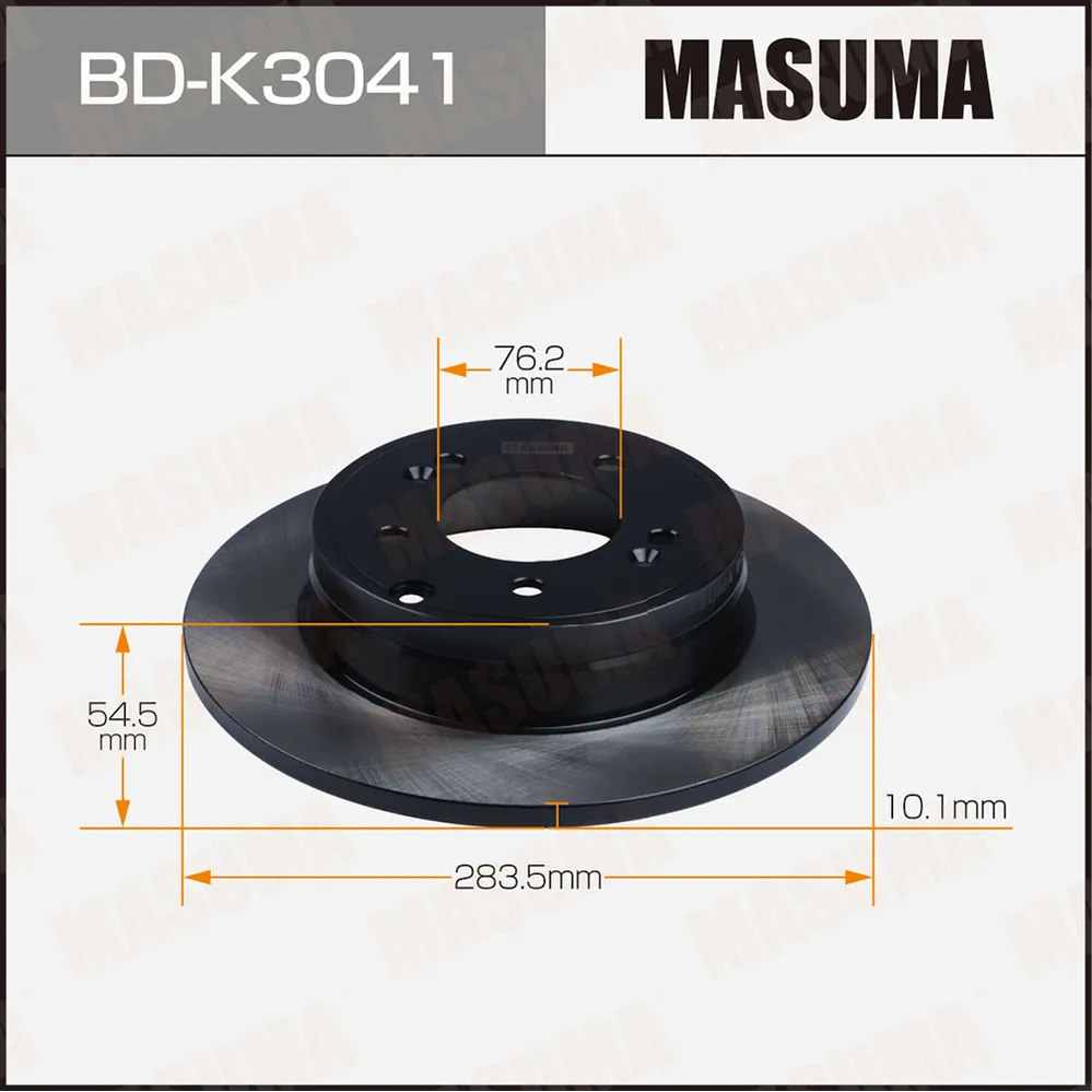 Диск тормозной MASUMA rear KIA OPTIMA IV уп.2 MASUMA BD-K3041