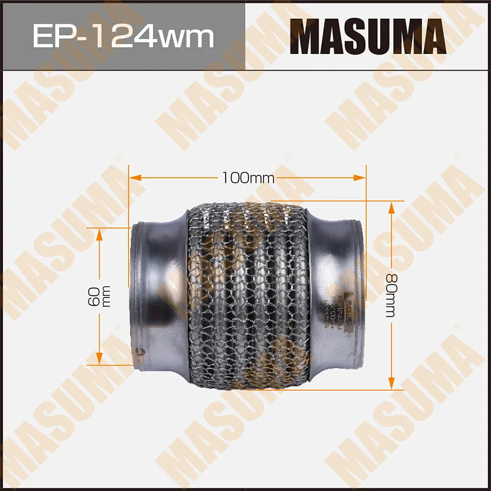 Гофра глушителя 3-х слойная 60х100 3-х слойная, wiremesh, interlock, 60х100 MASUMA EP-124wm