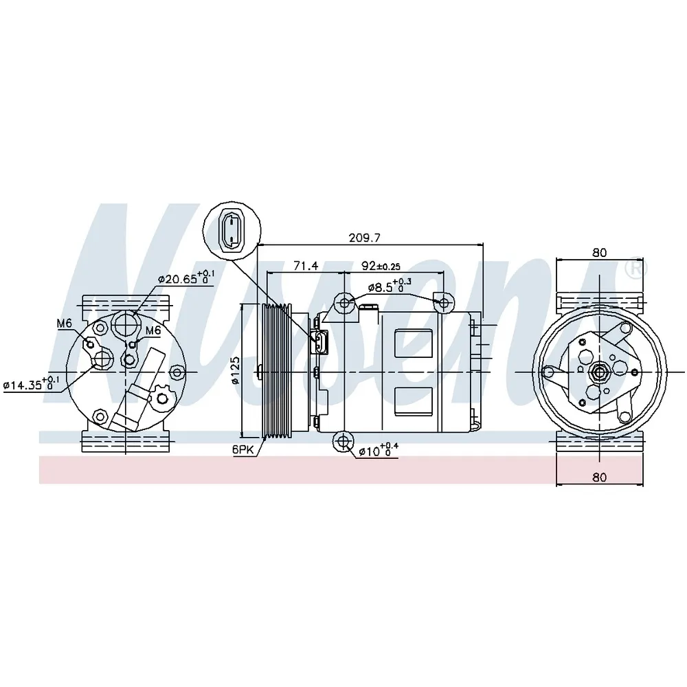 Компрессор кондиционера NISSAN Qashqai J10/RENAULT Megane II mot.1,5DCI NISSENS 89072