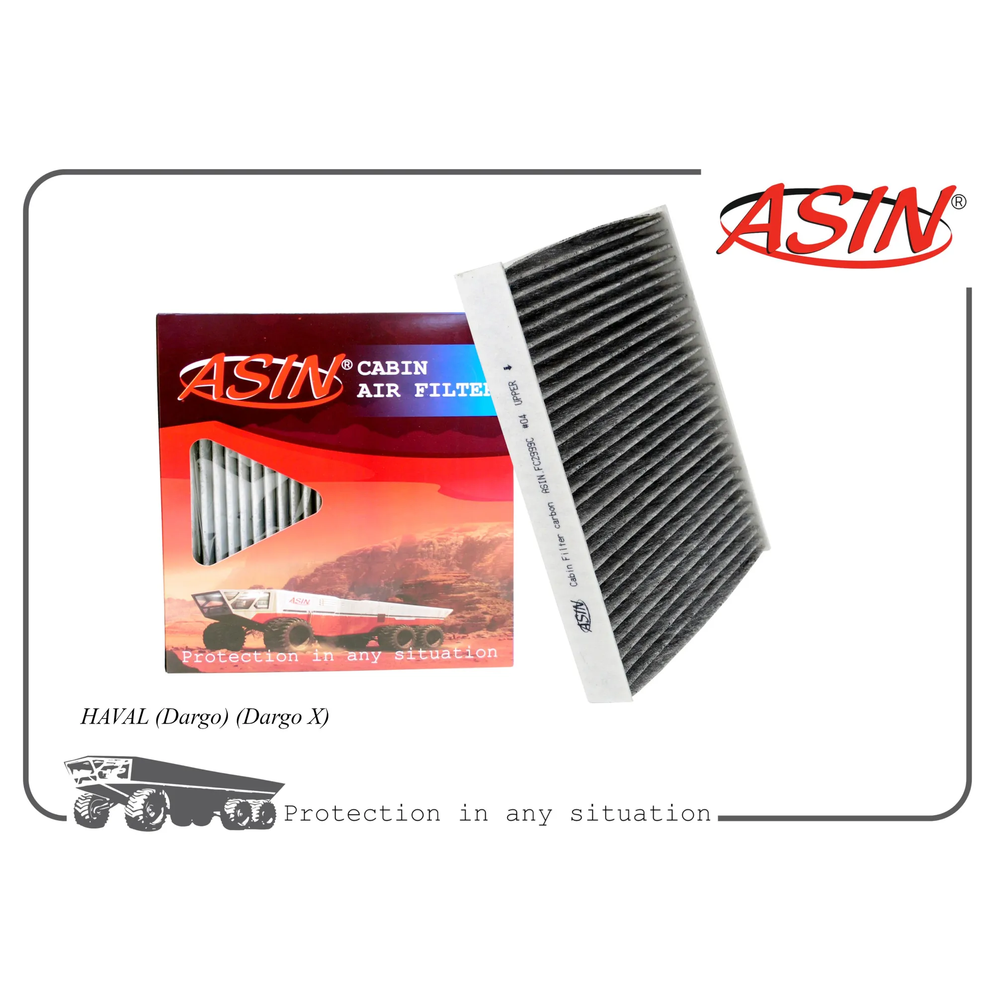 Воздушный фильтр салона ASIN (без рамки) ASIN.FC2999C (8104400XKY28B) HAVAL Dargo / Dargo X 20- Филь ASIN ASINFC2999C