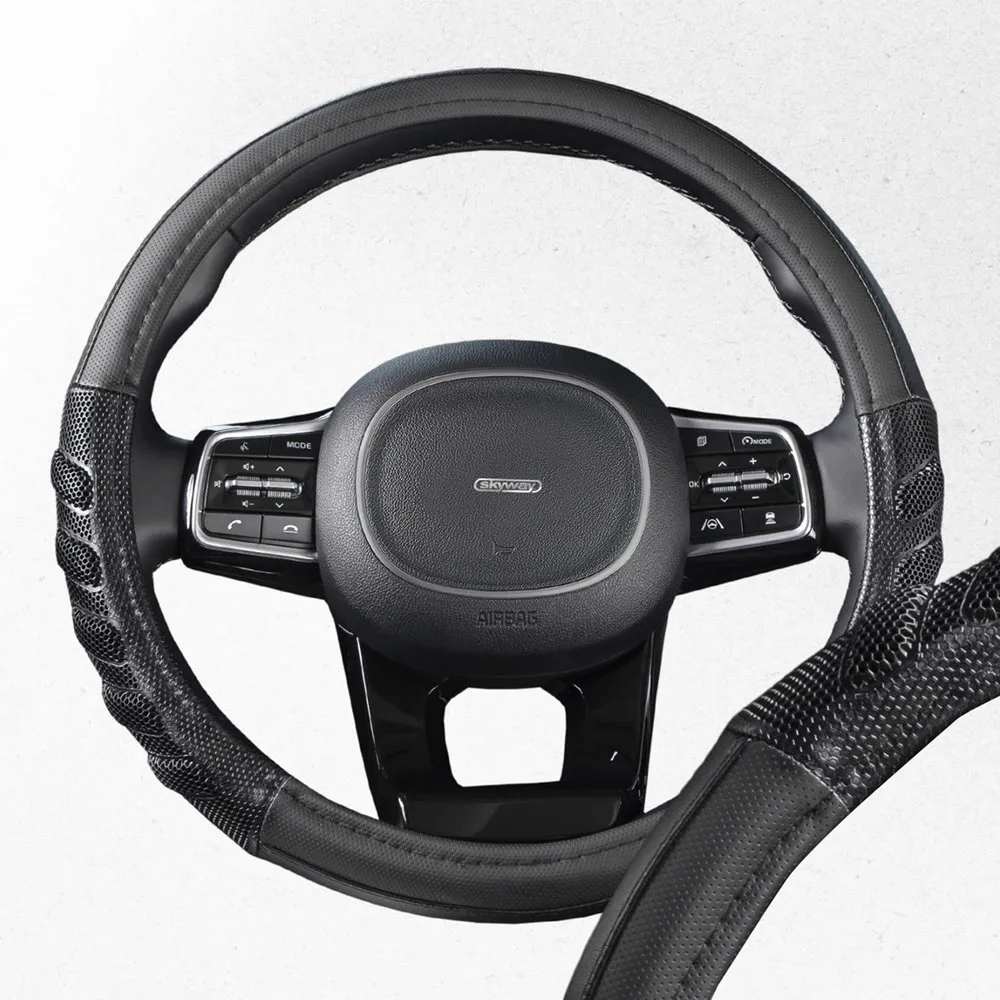 Оплетка Racer-1 M Черная экокожа, SKYWAY SKYWAY S01102414