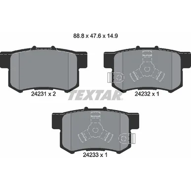 Колодки тормозные задние TEXTAR 2423101