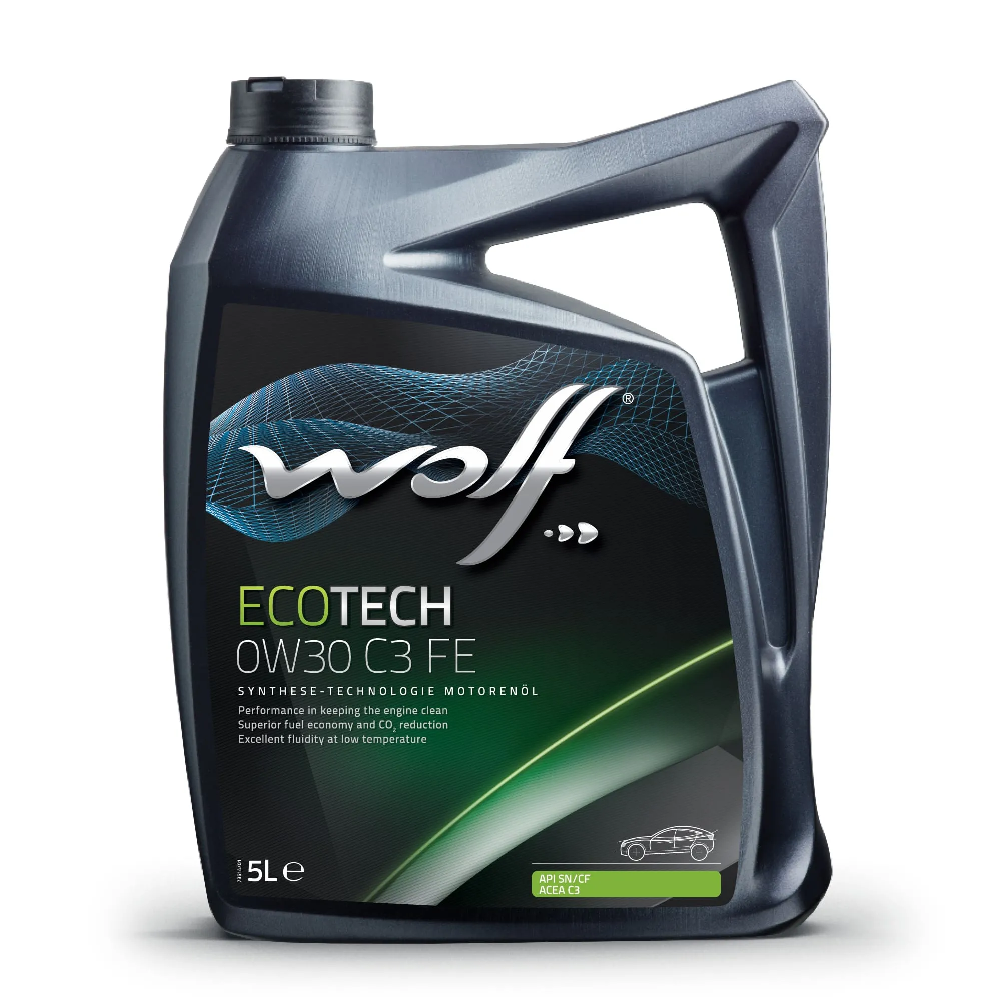 Масло моторное ECOTECH 0W30 C3 FE синтетика 0W-30 5 л. Wolf 8332500